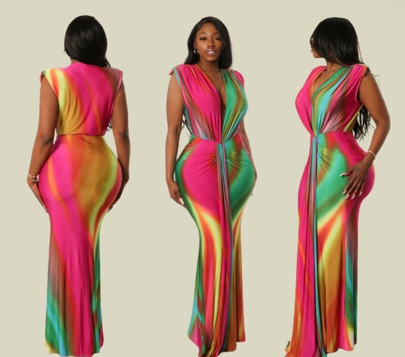 Multi-colored Maxi Dress