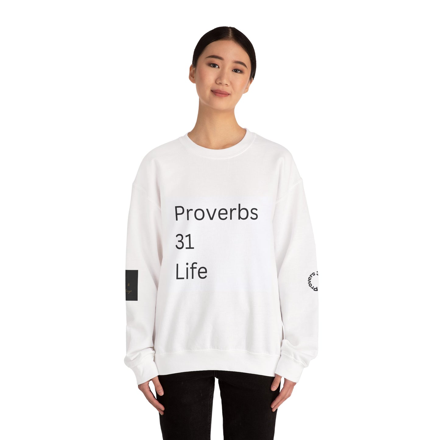 Inspirational Proverbs Sweatshirt for Wives, Cozy Crewneck, Bible Verse Apparel, Thoughtful Gift for Wife, Faith-Based Fashion