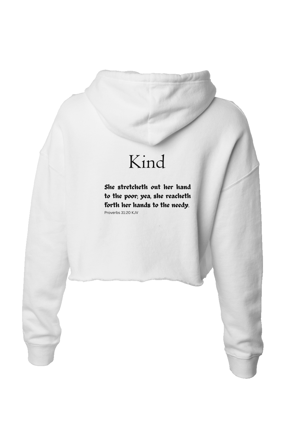 Lightweight Crop Hoodie - White Proverbs 31 Life - Kind