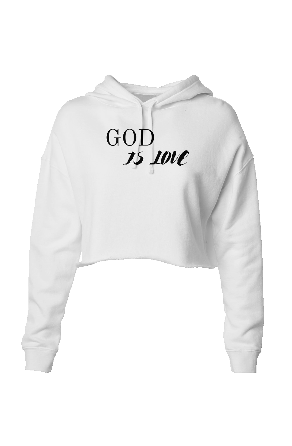 Lightweight Crop Hoodie - GOD IS LOVE - White