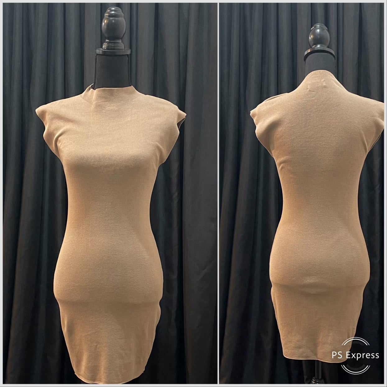 Khaki Sweater Mini Dress