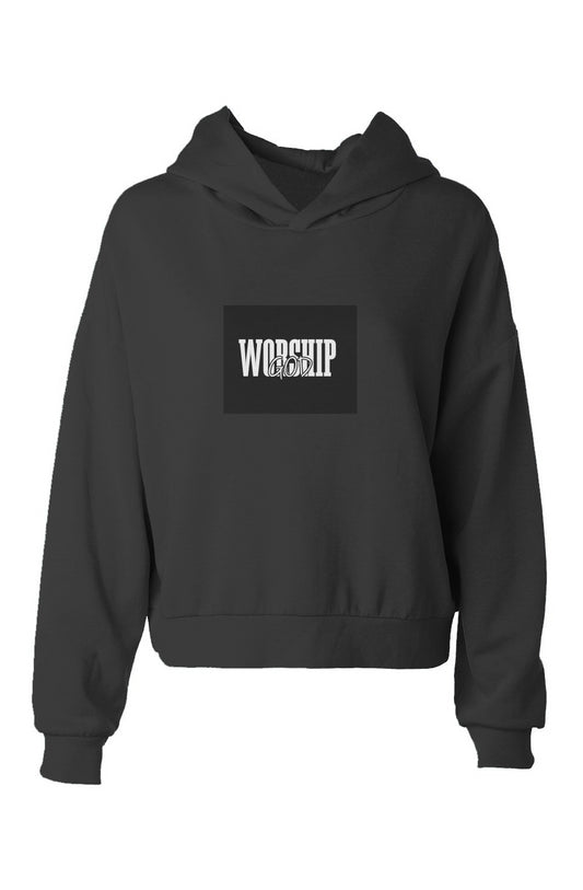 hip height hoodie - WORSHIP GOD (Black)
