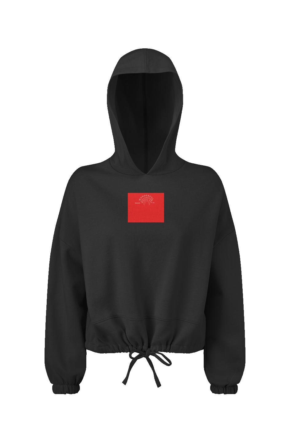 Ladies' Cropped Oversize Hooded Sweatshirt - WONDE