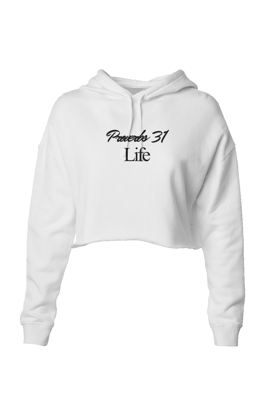 Lightweight Crop Hoodie - White Proverbs 31 Life - Kind