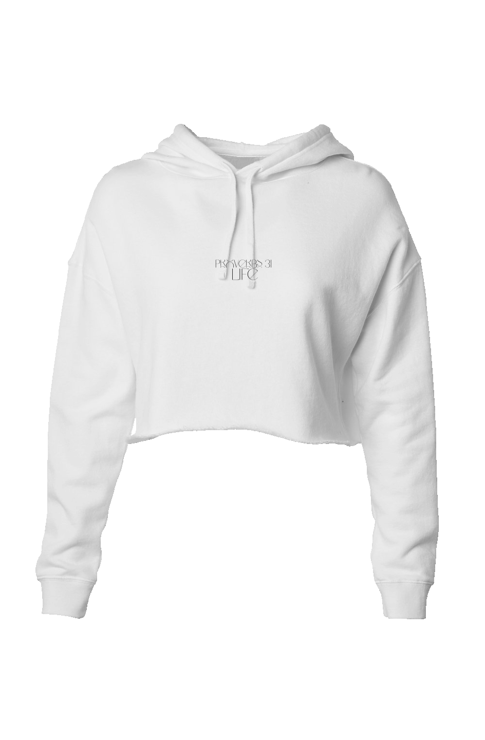 Lightweight Crop Hoodie Honor is Her Inheritance - White