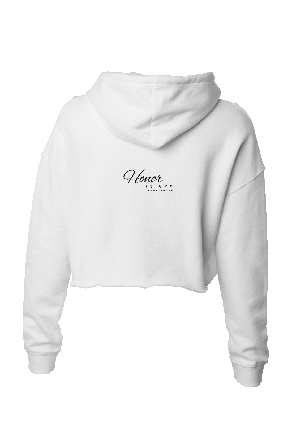 Lightweight Crop Hoodie Honor is Her Inheritance - White