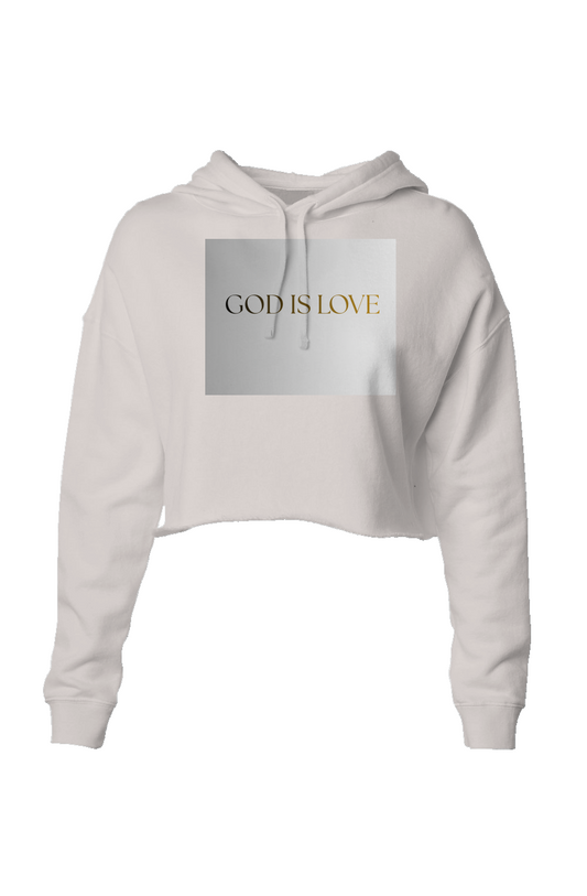 Lightweight Crop Hoodie - GOD IS LOVE - White