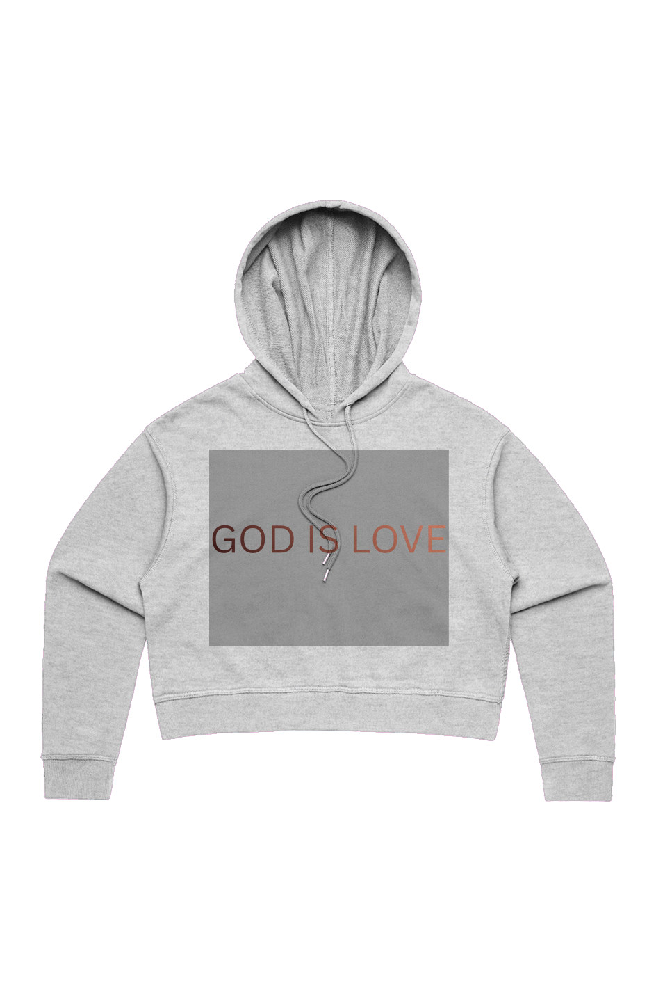 WO'S CROP HOOD - GOD IS LOVE - Grey