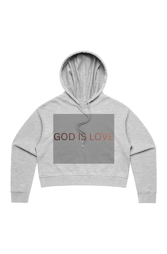 WO'S CROP HOOD - GOD IS LOVE - Grey
