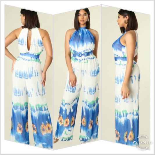 Blue & Off White Jumpsuit